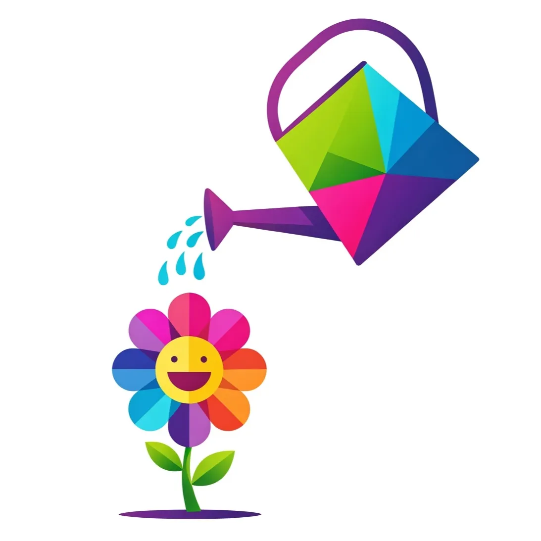 logo plante avec arrosoir